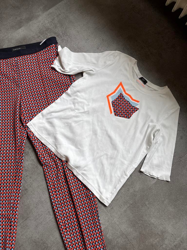 Marccain zomersetje, Kleding | Dames, Broeken en Pantalons, Gedragen, Maat 38/40 (M), Wit, Lang, Ophalen of Verzenden