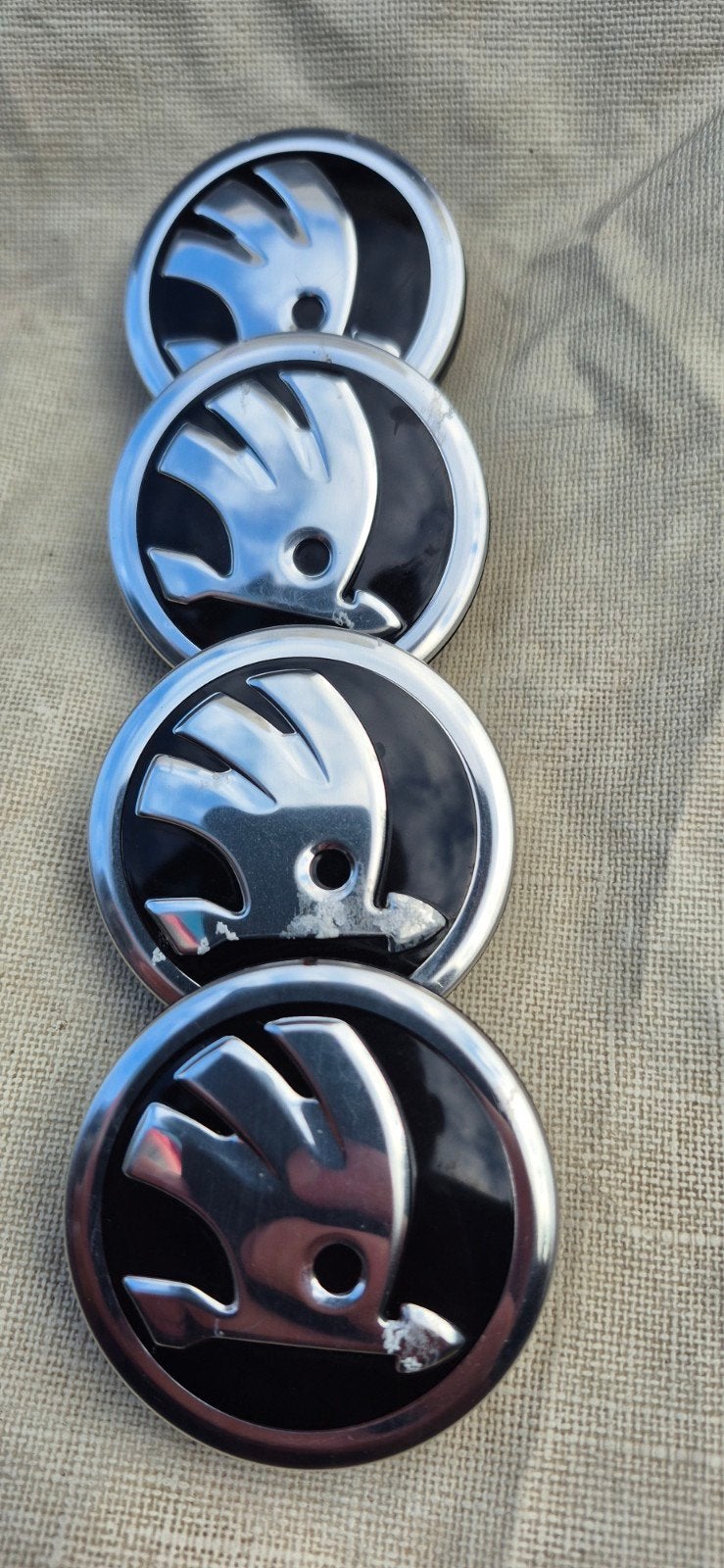 Originele Skoda naafdoppen - gebruikt, goede staat, Ophalen, Gebruikt, Skoda