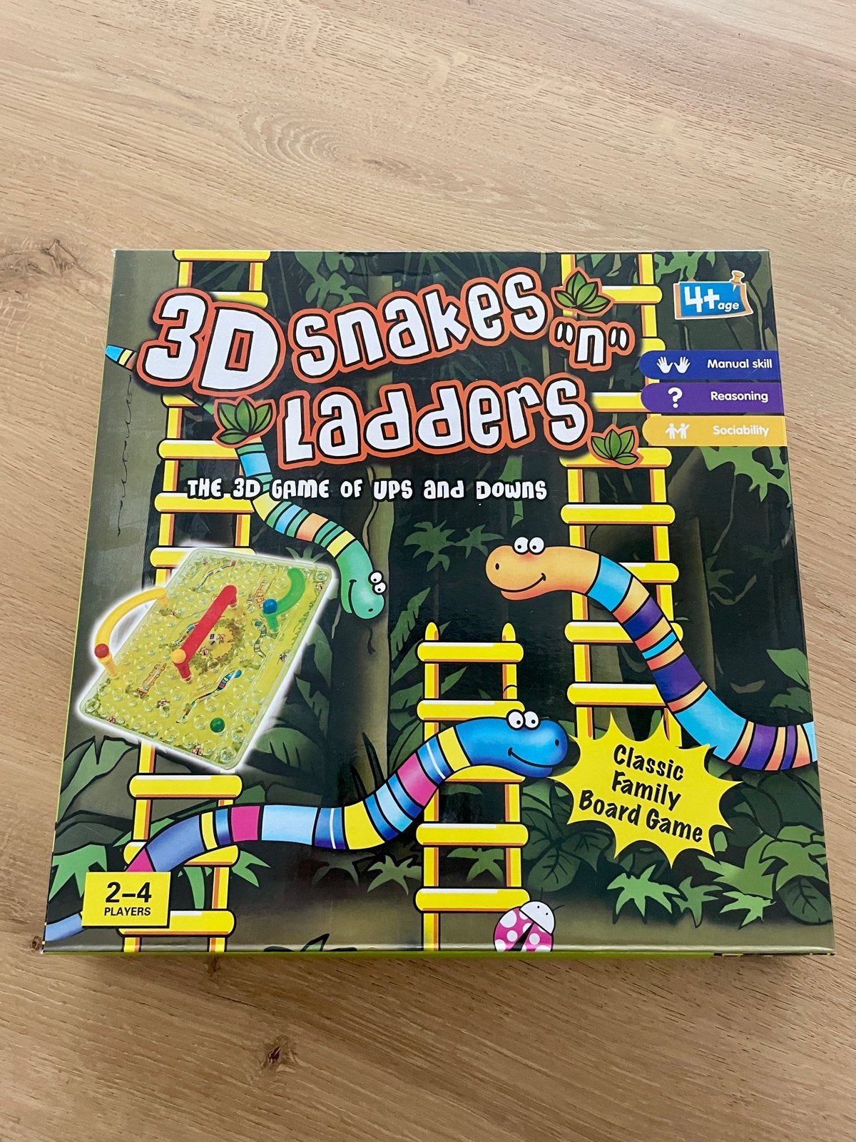 3D Snakes 'n' Ladders - Klassiek familiespel, Drie of vier spelers, Ophalen, Gebruikt