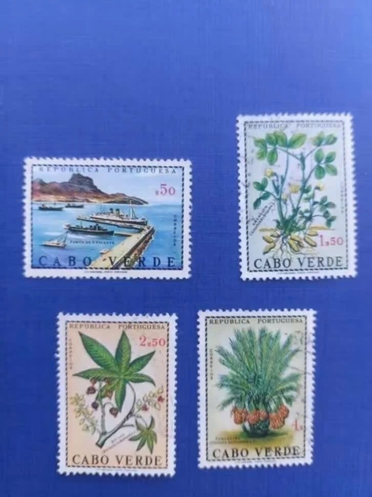 Postzegel Cabo Verde 1968 4 zegels Lokale Producten 03-07, Ophalen of Verzenden, Overige landen, Gestempeld