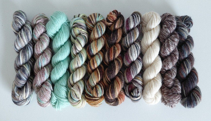 Restjes sokkenwol - 10 x 10 gram - Pakket 4, Ophalen of Verzenden, Nieuw, Breien of Haken, Wol of Garen