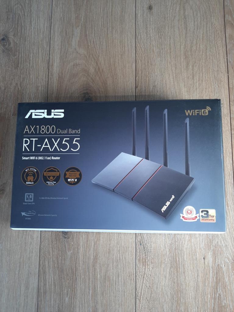Nieuwe ASUS RT-AX55 AX1800 Dual Band WiFi 6 Router, Computers en Software, Routers en Modems, Nieuw, Router, Ophalen of Verzenden