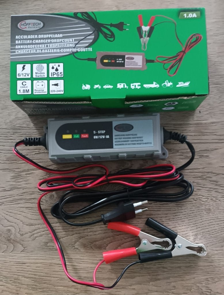 Nieuwe Druppellader / Acculader 12 Volt 1 Ampere, Ophalen, Nieuw