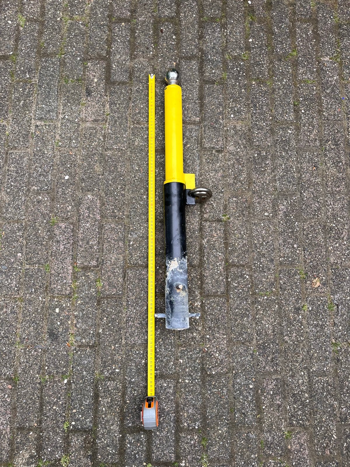 Gele parkeerpaal aanhanger met slot, Ophalen of Verzenden, Gebruikt