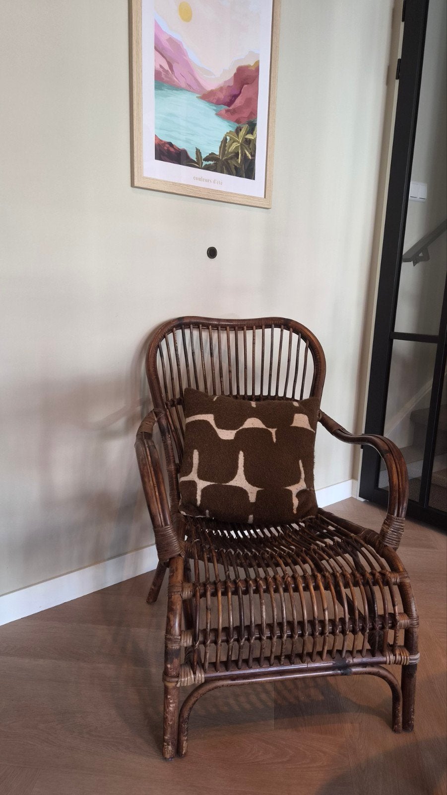 Mooie rieten stoelen/fauteuils, 2x voor binnen of buiten, Ophalen, Twee, Bruin, Riet of Rotan