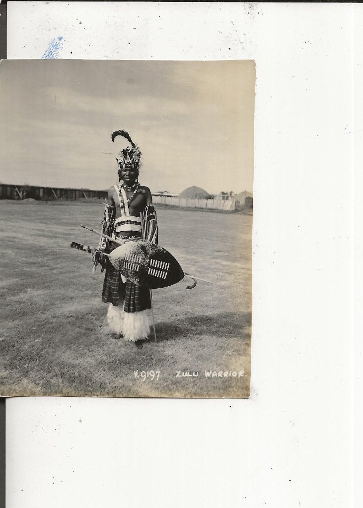 Indianen Zulu-Warrior Foto, Ophalen of Verzenden, Voor 1920, Ongelopen, Overige thema's