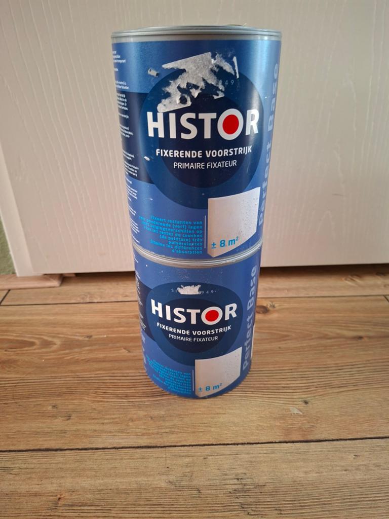 2x 1L Histor Fixerende Voorstrijk Perfect Base Wit, Wit, Nieuw, Ophalen of Verzenden, Verf
