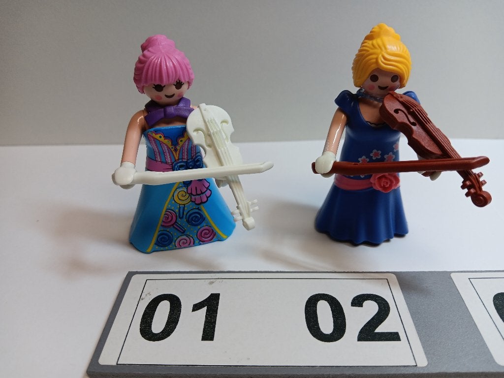 Playmobil Muziek Viool Gitaar Sax Trombone Trompet Poppetjes, Verzenden, Gebruikt