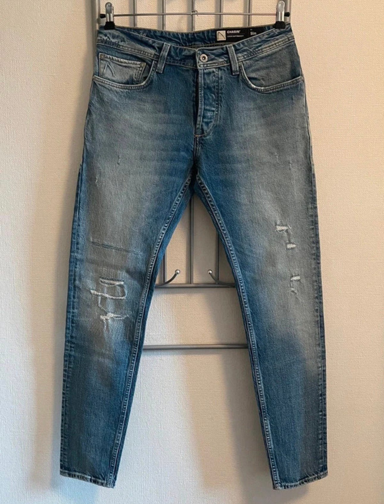 NIEUWE Chasin’ Denim Jeans Slim Fit Ripped Light Blue 31/32, Ophalen of Verzenden, Nieuw, Blauw, W32 (confectie 46) of kleiner