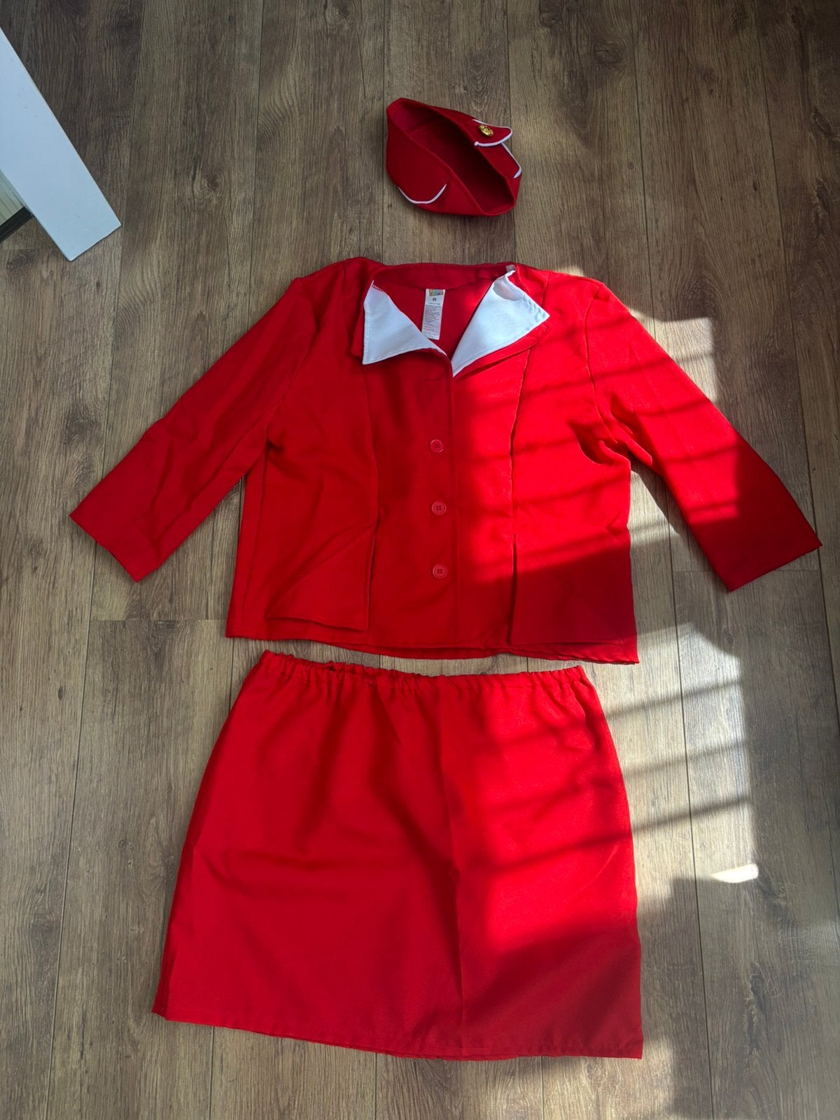 Stewardessenpakje rood morph costumes - maat L, Ophalen of Verzenden, Zo goed als nieuw, Maat 38/40 (M), Carnaval
