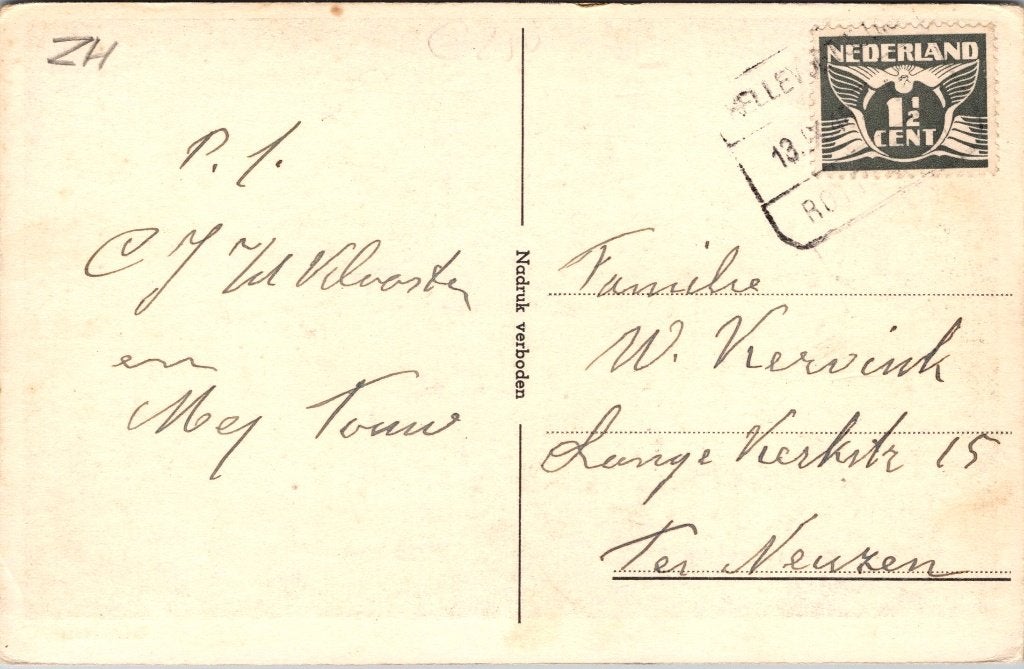 Dirksland - 5 ansichtkaarten, Verzamelen, Verzenden, 1940 tot 1960, Gelopen, Zuid-Holland