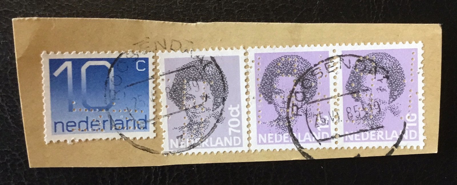 Perfins Nederland kavel per27, Ophalen of Verzenden, Na 1940, Gestempeld