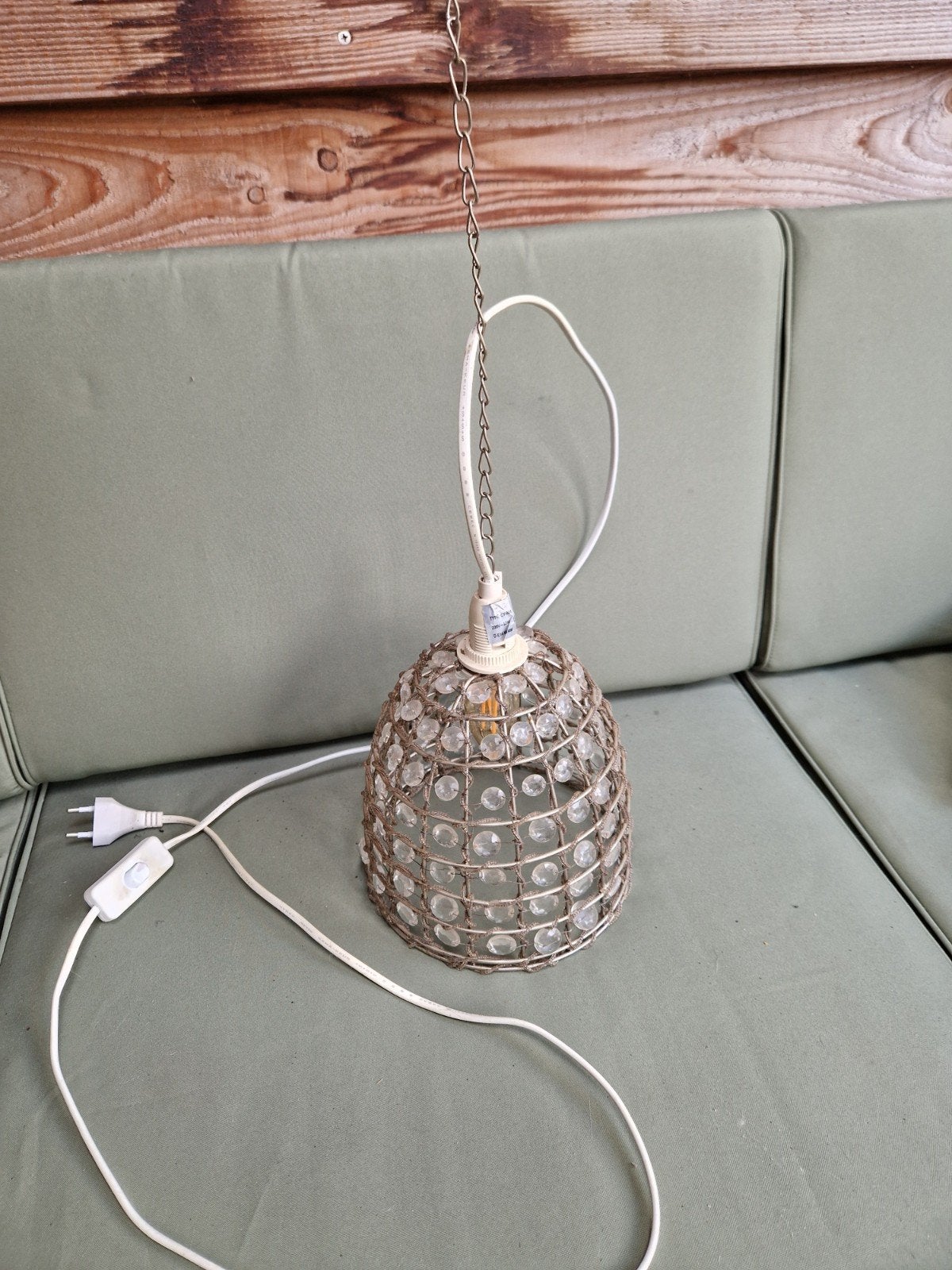 Lamp met kralen, Ophalen of Verzenden, Metaal, Minder dan 50 cm