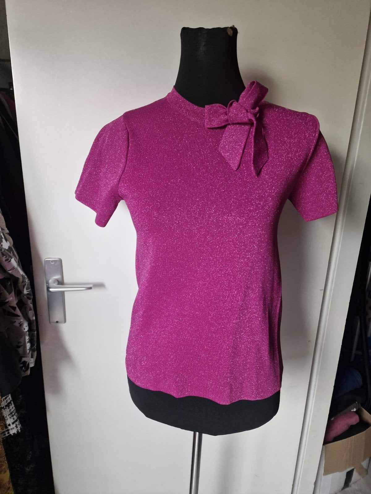 nikkie glitter top maat 34, Ophalen of Verzenden, Zo goed als nieuw, Maat 34 (XS) of kleiner, Zwart