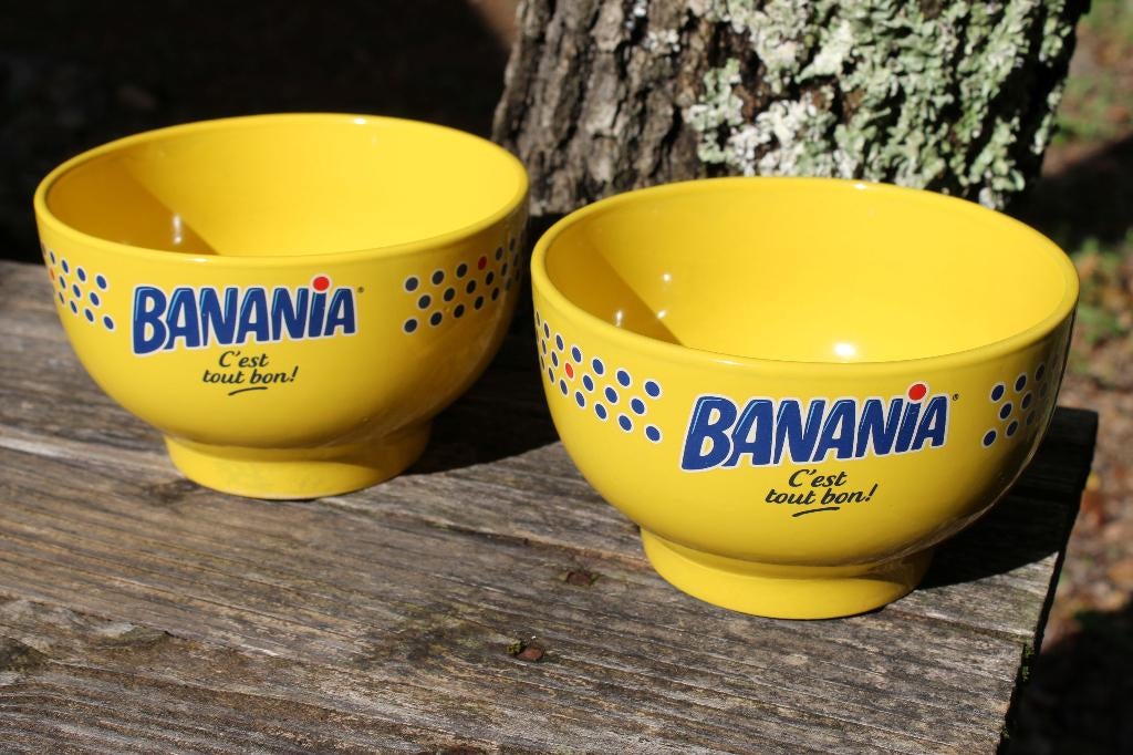 Brocante - 2 kommen, Banania!, Verzamelen, Merken en Reclamevoorwerpen, Gebruikt, Gebruiksvoorwerp, Ophalen of Verzenden