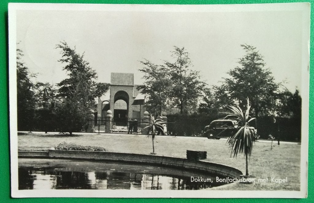 Dokkum, Bonifatius Ron met kapel 1942 klf, Verzenden, 1940 tot 1960, Gelopen, Friesland