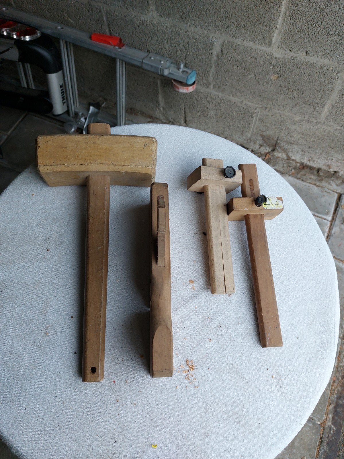 Houten gereedschap: hamer, schaaf en klemmen, Ophalen, Gebruikt, Hamer