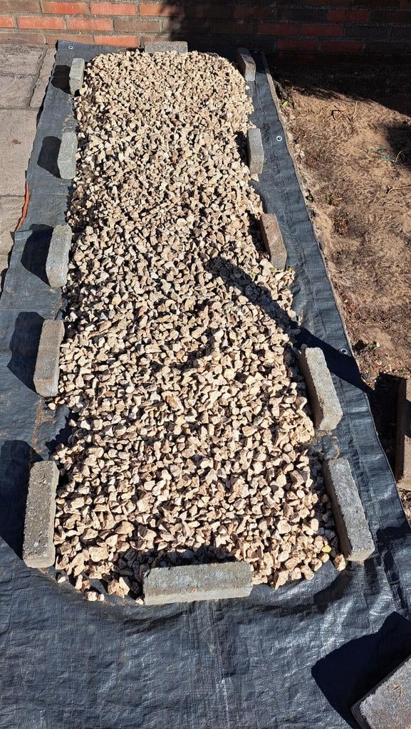 Split, gewassen. Hoeveelheid: lxbxh is 235x60x7 cm., Tuin en Terras, Grind, Keien en Split, Ophalen, Gebruikt, Graniet, Split