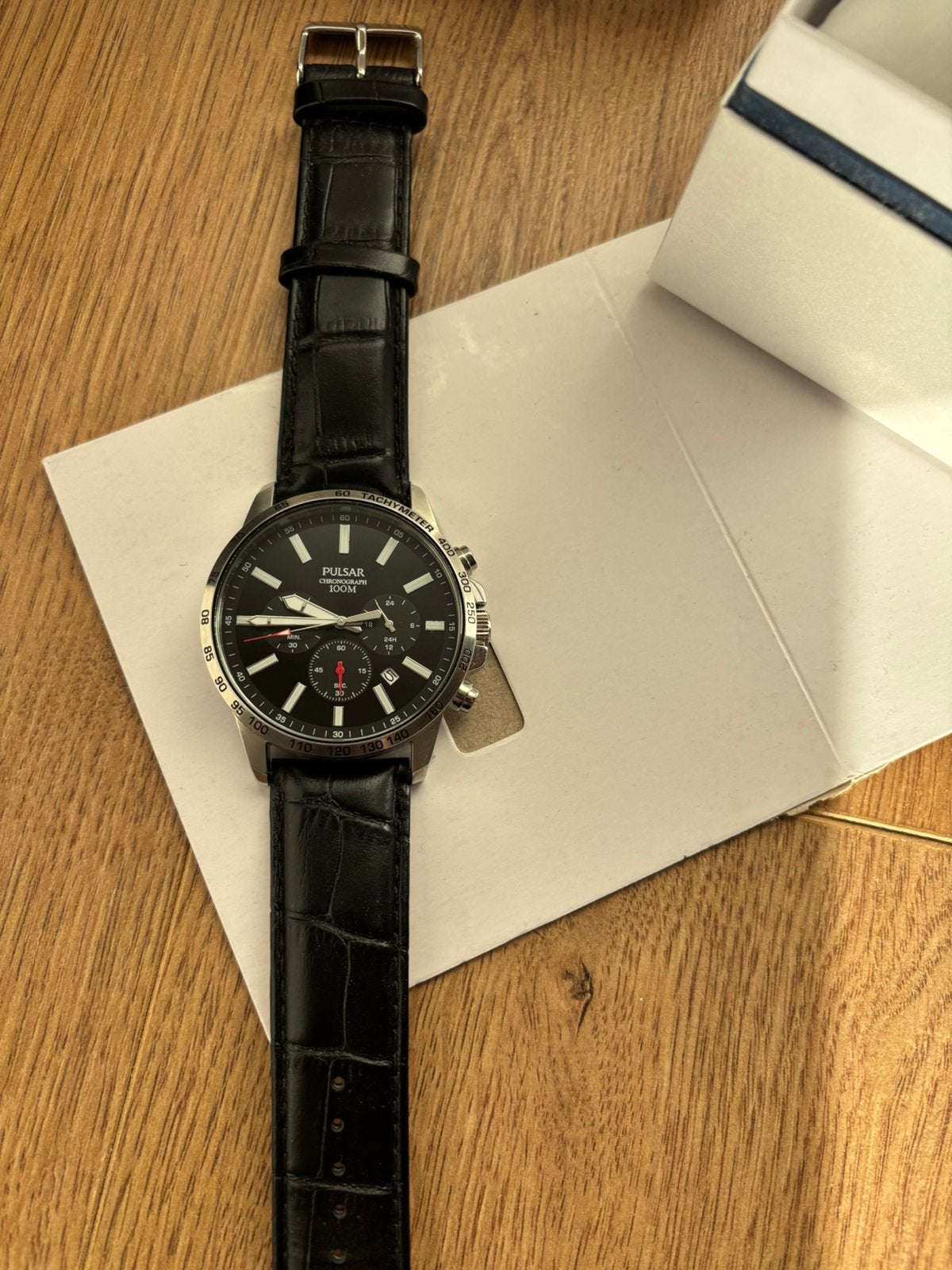 Pulsar Herenhorloge Nieuw in Doos, Overige merken, Leer, Polshorloge, Nieuw