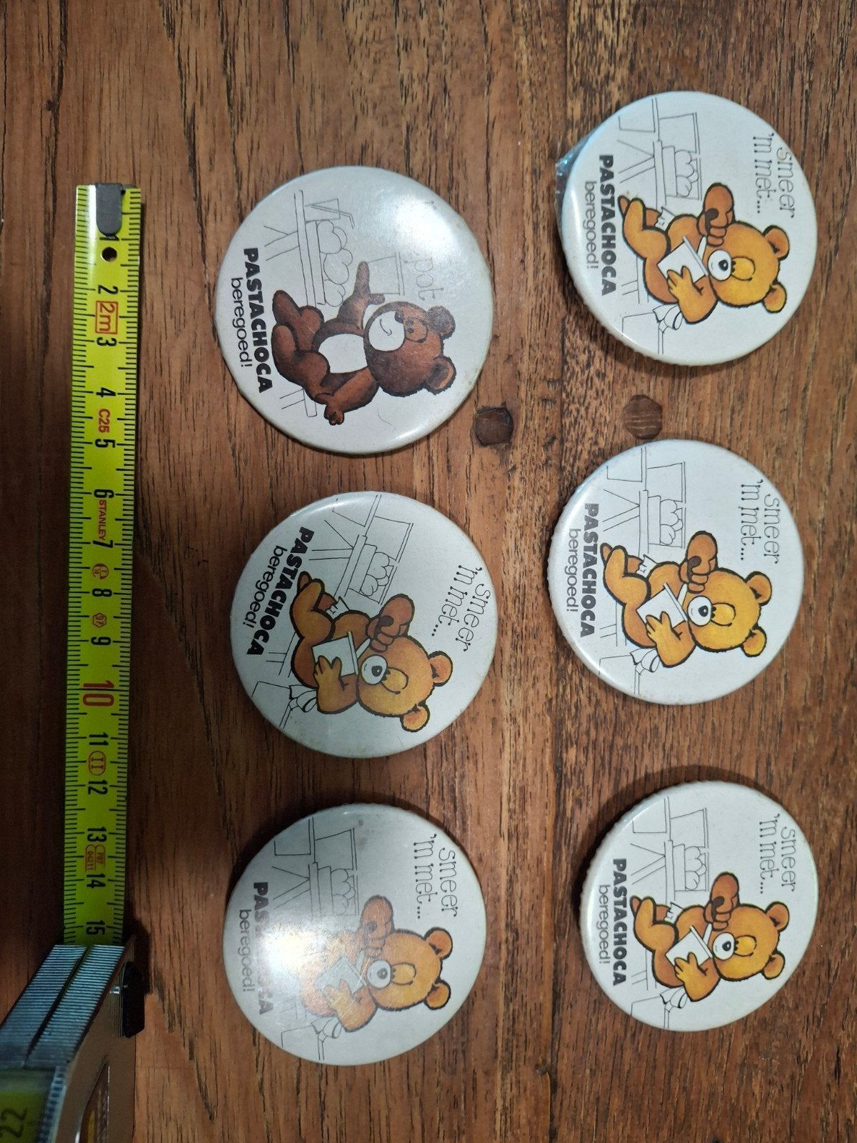6 Pastachoca buttons - Vintage verzamelobjecten, Ophalen of Verzenden, Gebruikt