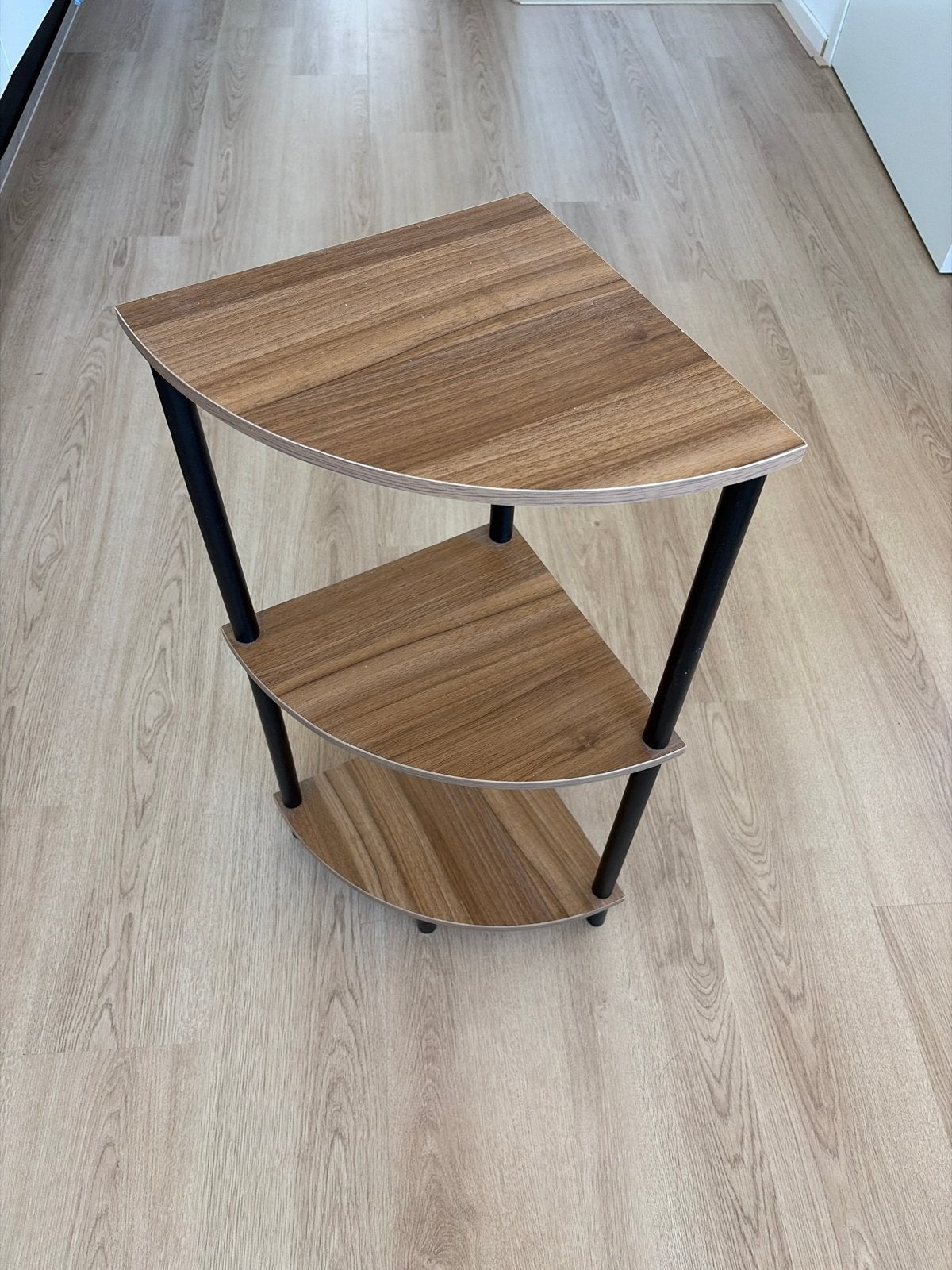 Hoekkastje 75x30x30cm - Houten look met 3 planken, Huis en Inrichting, Kasten | Overige, Ophalen, Gebruikt