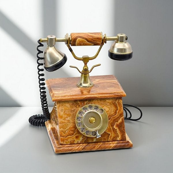 Vintage Onyx Marmeren Draaitelefoon (Ref. 00274), Antiek en Kunst, Antiek | Woonaccessoires, Ophalen
