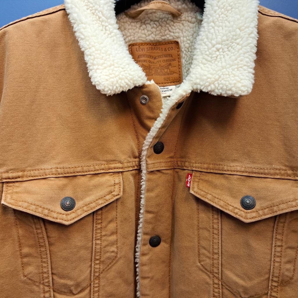 Levi’s Sherpa Jacket Camel + Teddy gevoerd Maat 3XL 50672, Kleding | Heren, Jassen | Winter, Bruin, ., Overige maten, Ophalen of Verzenden