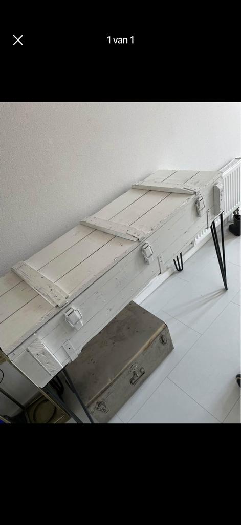 Legerkist kast met poten, Tuin en Terras, Droogmolens en Wasrekken, Ophalen of Verzenden, Gebruikt, Overige typen