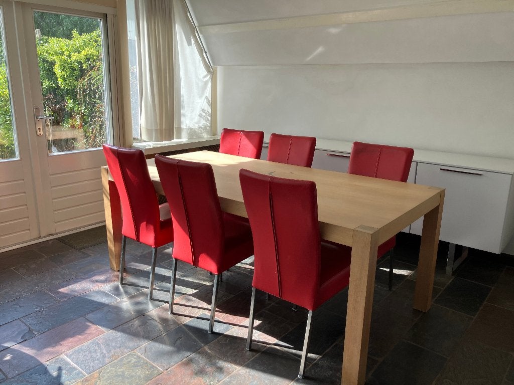 [GRATIS OPHALEN] Massief eikenhouten eettafel 200x100 cm, Ophalen, Gebruikt, 100 tot 150 cm, Eikenhout
