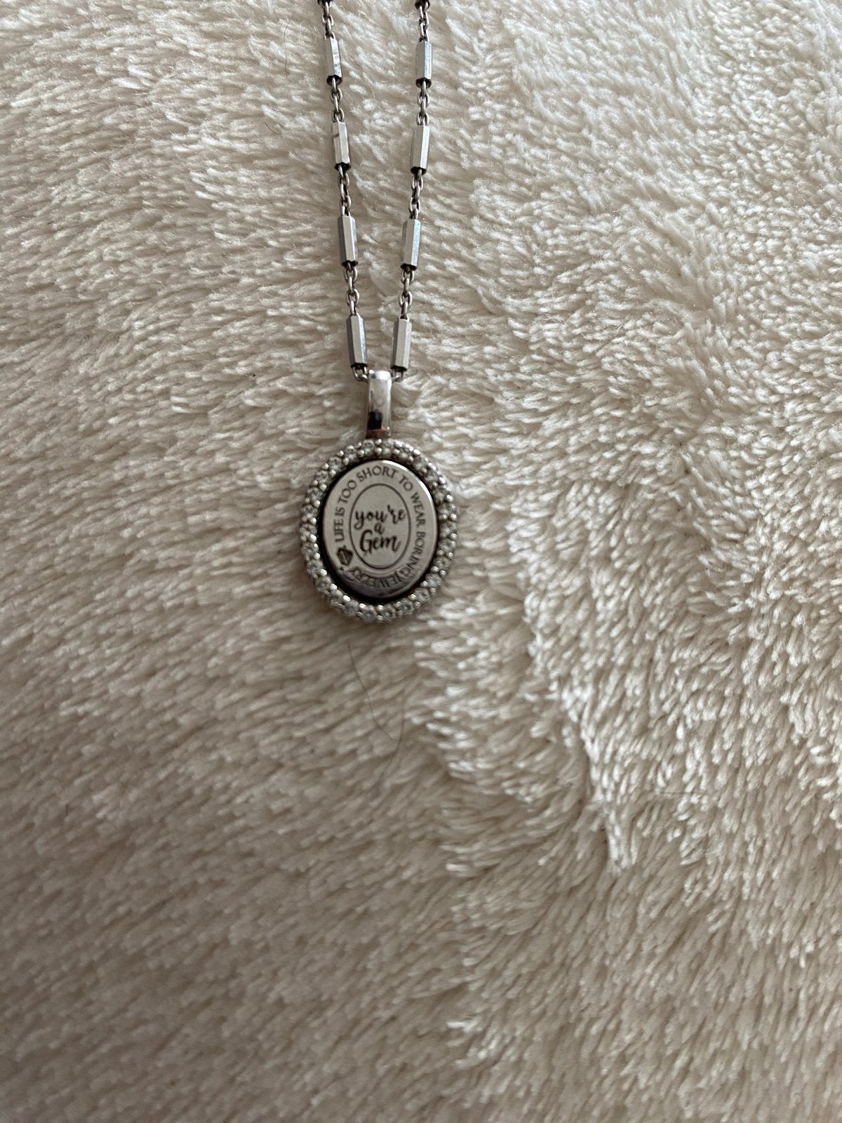 Zilveren ketting met hanger 'You're a Gem' Mi Moneda, Ophalen of Verzenden, Zo goed als nieuw, Zilver, Overige materialen