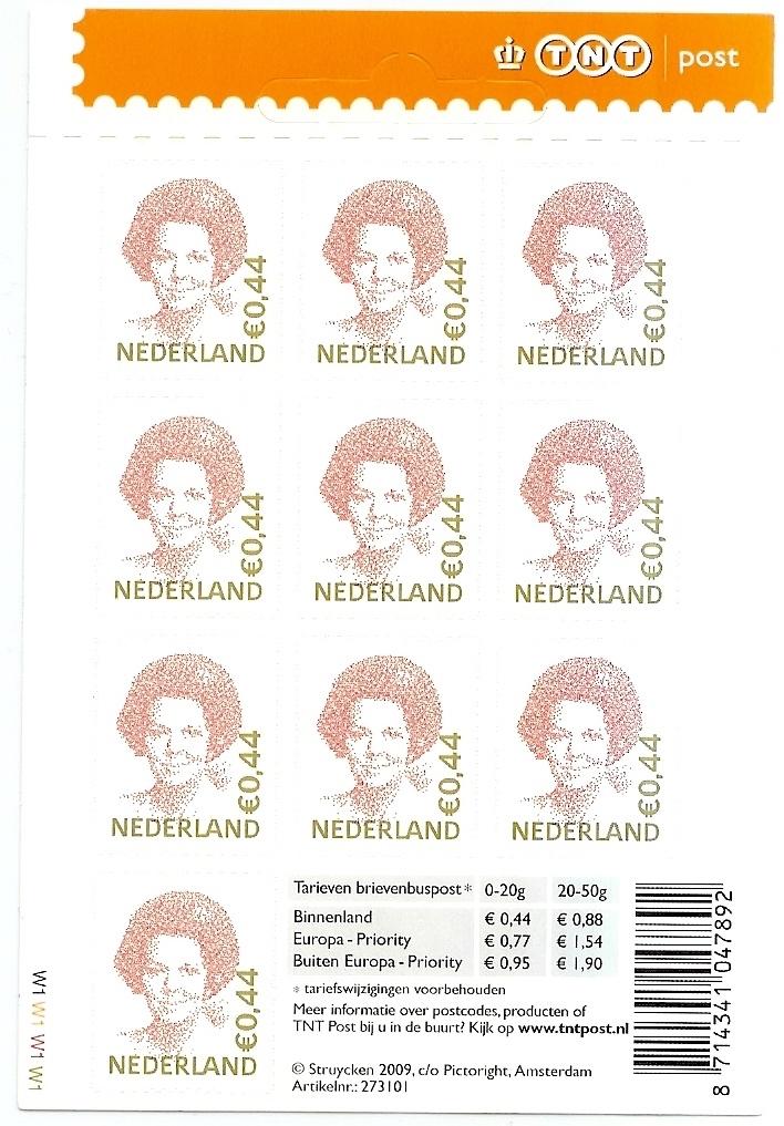 Beatrix hangblok V2467 met Afwijkende Tanding, Ophalen of Verzenden, Na 1940, Postfris