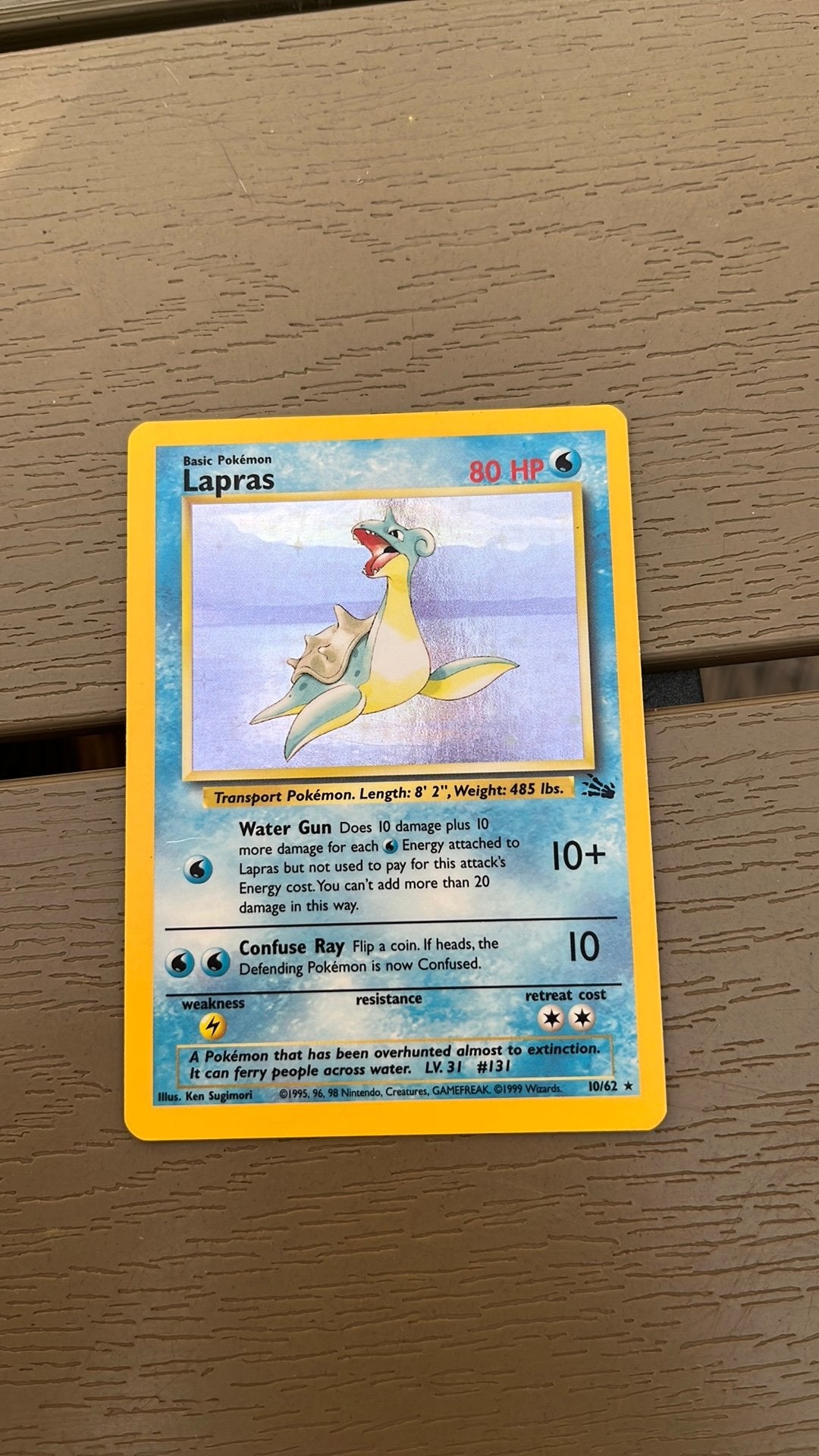 Lapras 10/62 Fossil pokemon, Ophalen of Verzenden, Zo goed als nieuw