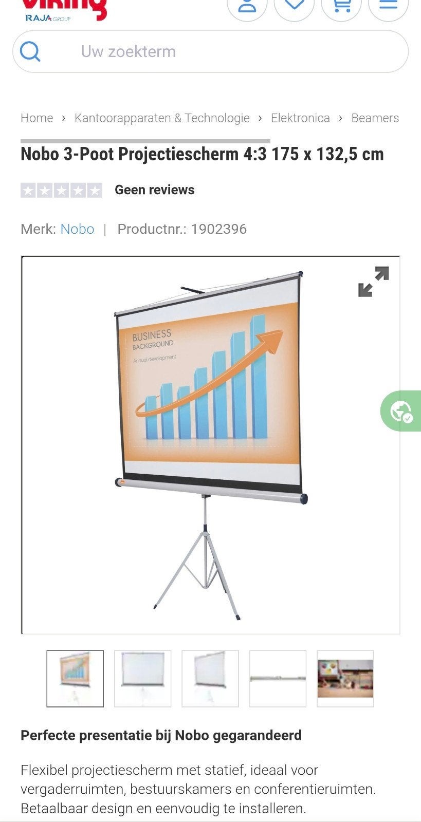 Nobo TripAdvisor projector screen met Epson  beamer, Ophalen, Handmatig, Zo goed als nieuw
