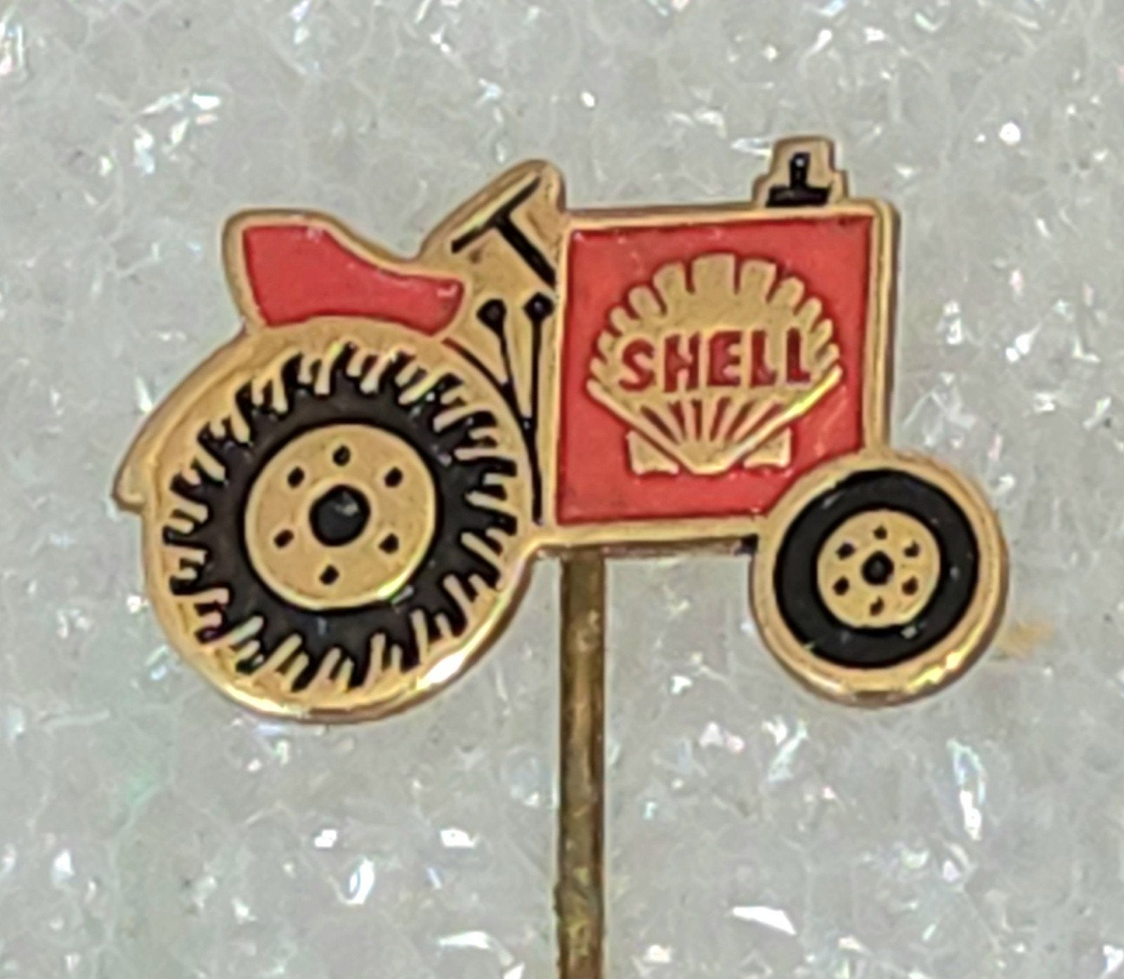 Vintage Shell Tractor Speldje, Ophalen of Verzenden, Gebruikt, Overige onderwerpen, Speldje of Pin