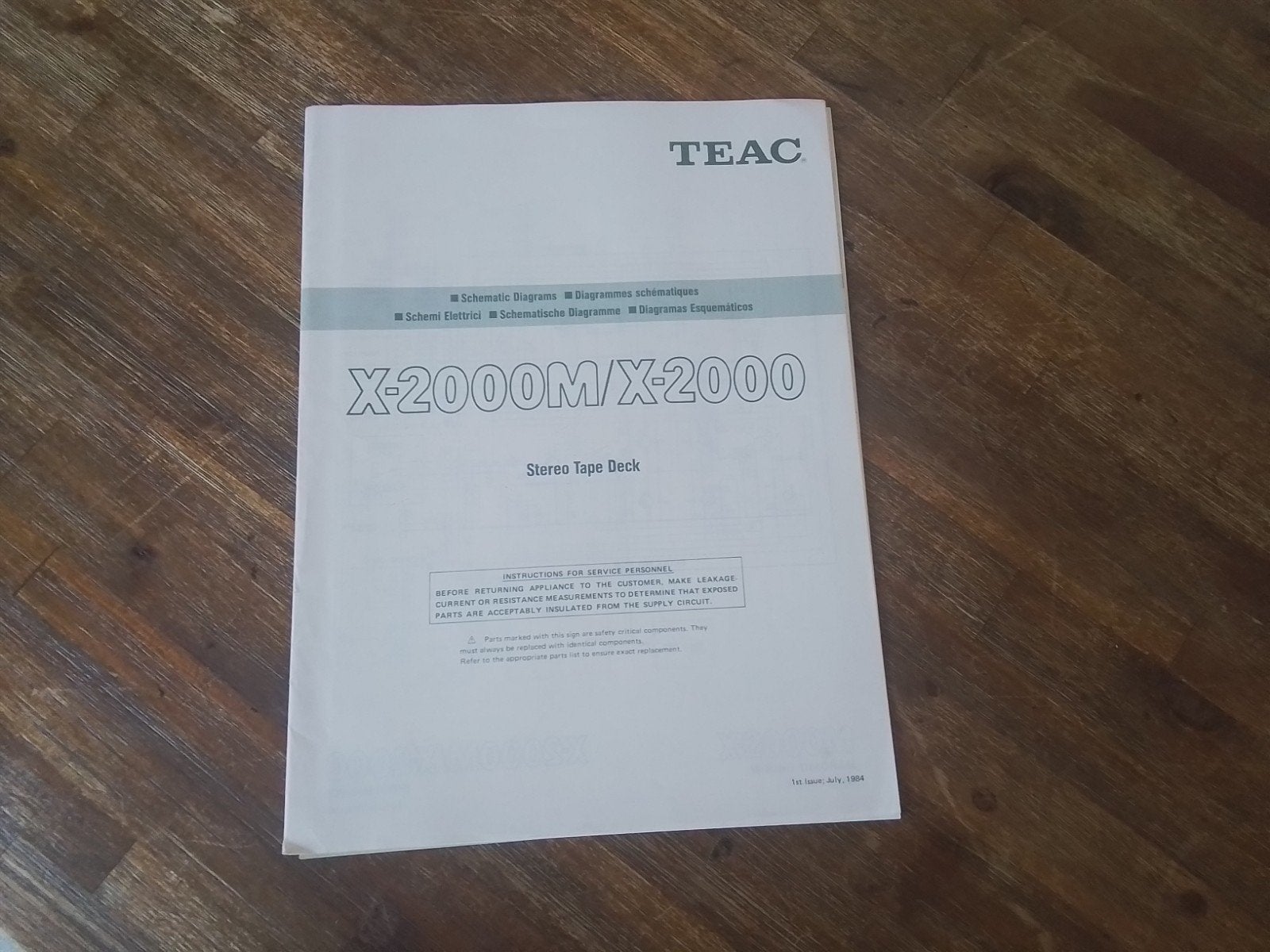 TEAC X-2000M/X-2000 Stereo Tape Deck  elektrische schema, Ophalen of Verzenden