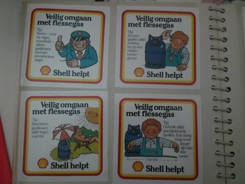 Shell helpt - Veilig omgaan met flessegas stickers, Verzamelen, Ophalen of Verzenden, Nieuw, Merk