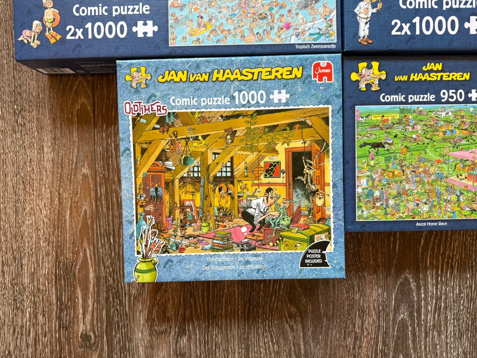 Jan van Haasteren puzzels 2 stuks, Ophalen of Verzenden, 500 t/m 1500 stukjes, Zo goed als nieuw