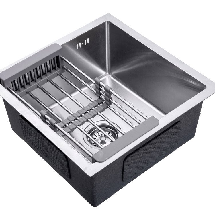 Lendo Online Spoelbak 4444 cm RVS Zilver – Met Droogrek, Minder dan 50 cm, Overige kleuren, 25 tot 50 cm, Nieuw