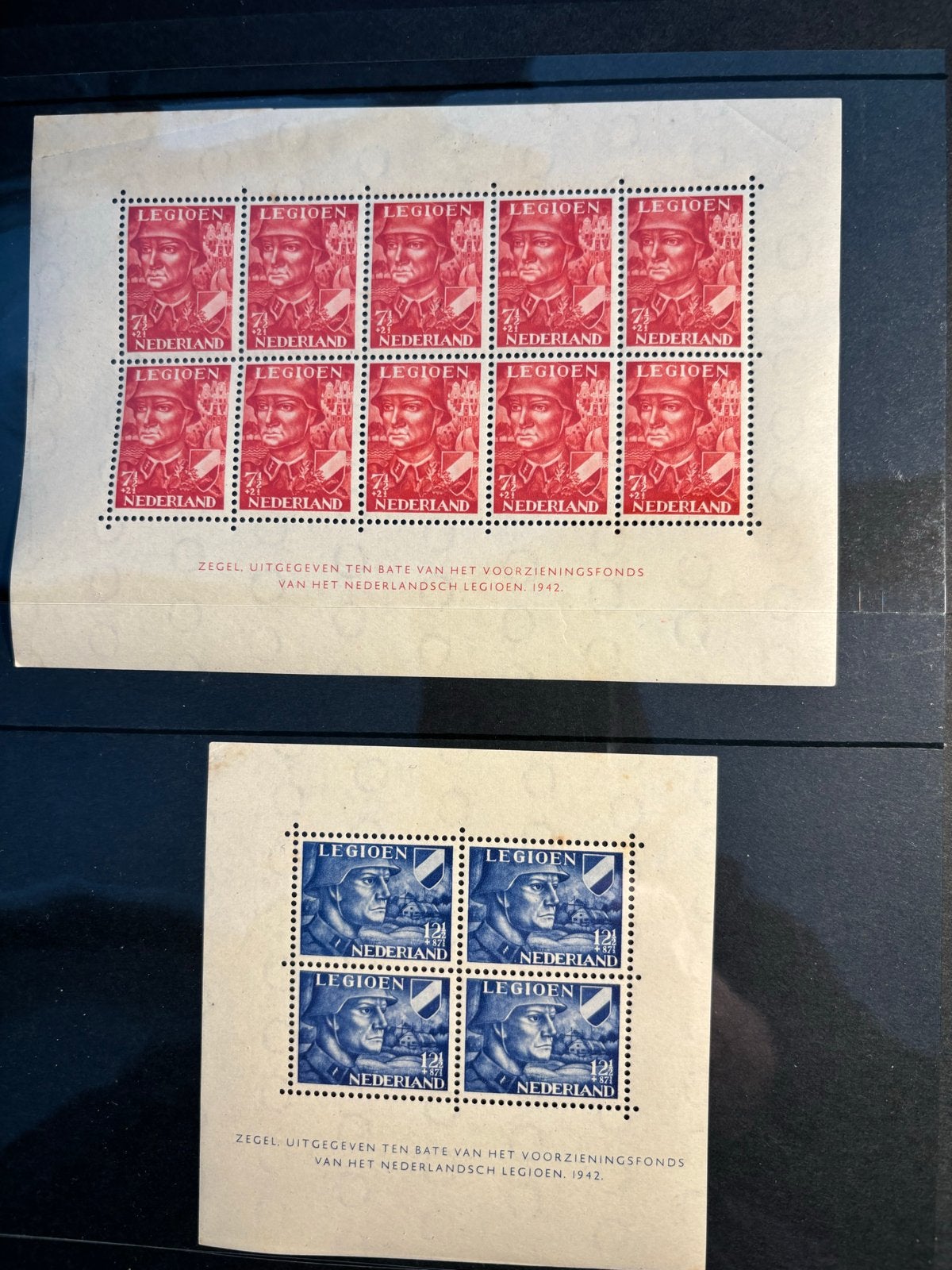 Nederlands Legioen 1942 - Twee postfrisse velletjes, Ophalen of Verzenden, T/m 1940, Postfris