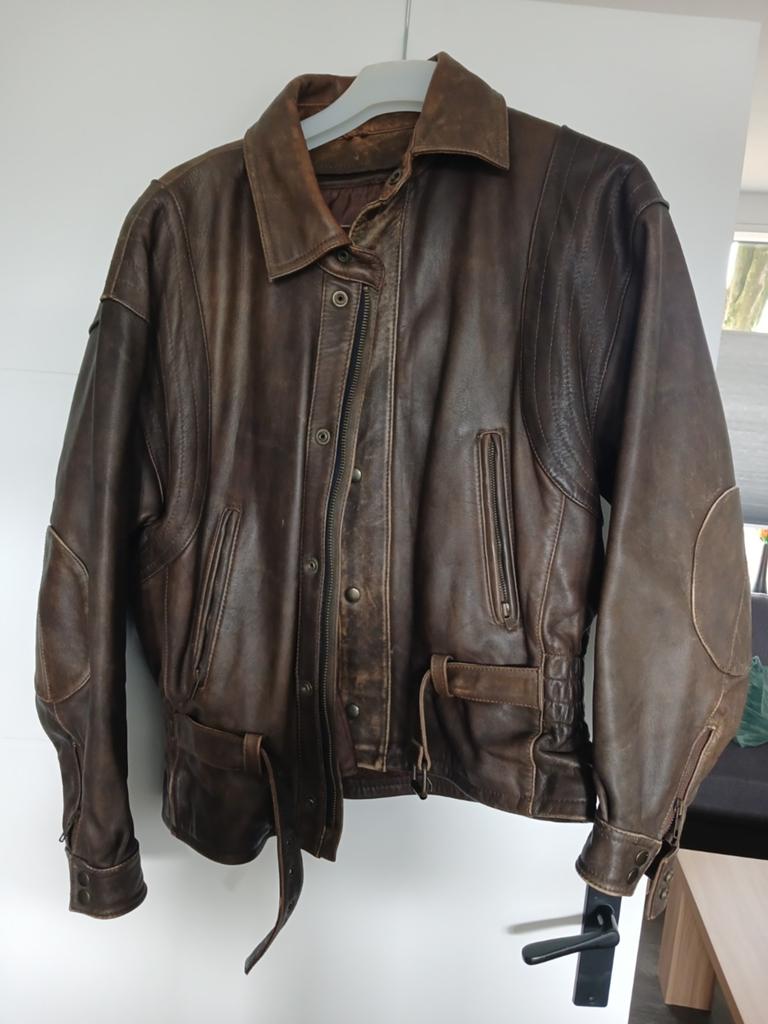 Leren motorjas bruin maat L, Motoren, Kleding | Motorkleding, Ophalen, Tweedehands, Jas | leer