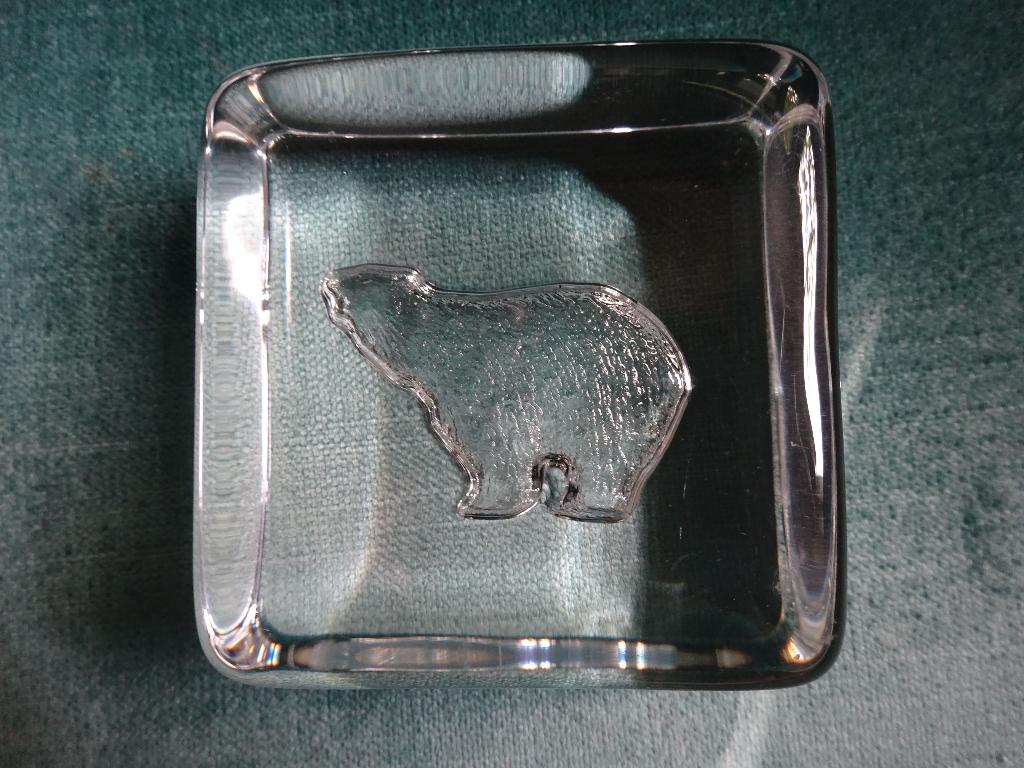 Hadeland Noorwegen: Blokglas met Pool IJsbeer- Polar Bear, Ophalen of Verzenden, Nieuw, Wild dier, Overige typen