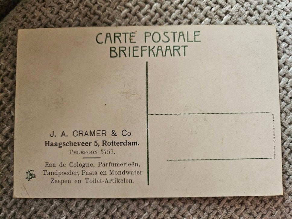 Rotterdam J A Cramer drogisterij reclame, Ophalen of Verzenden
