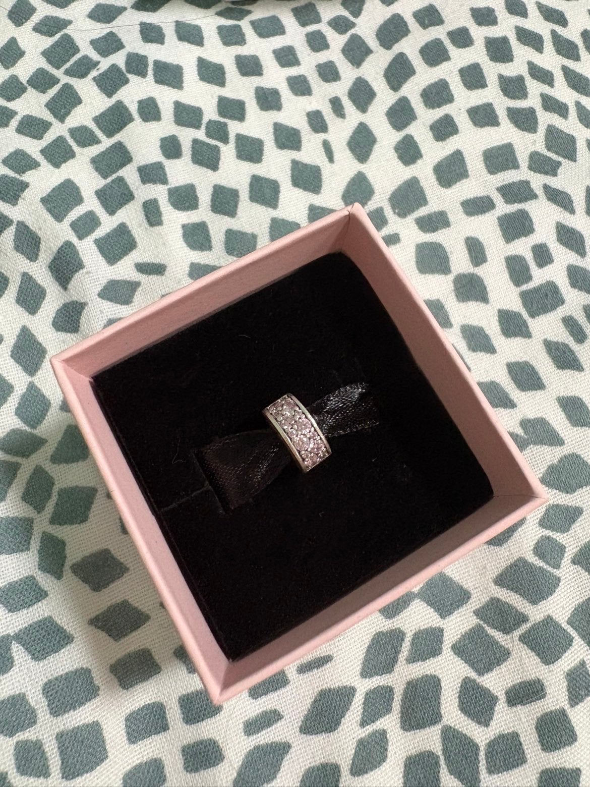 Pandora clip bedel zilver roze, Verzenden, Zo goed als nieuw, Zilver, Pandora