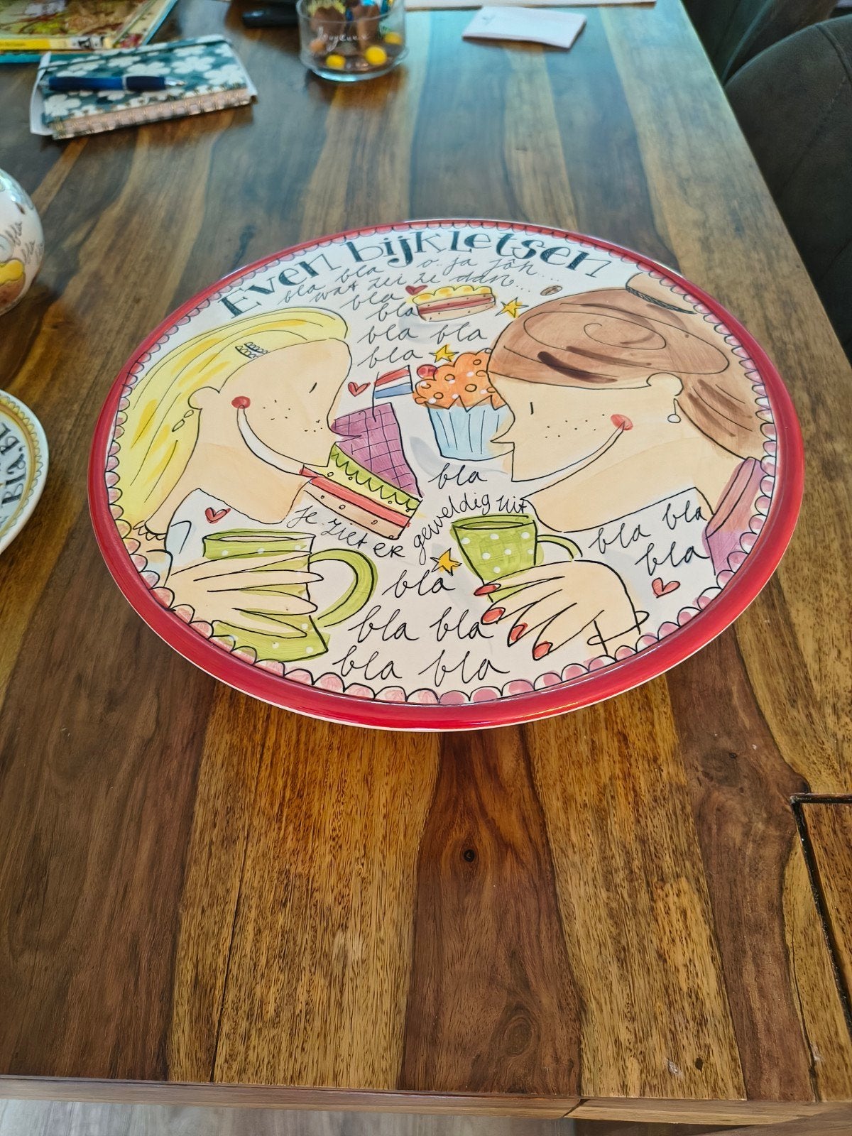 Blond Amsterdam taart schaal, Steen/keramiek, Ophalen of Verzenden, Overige typen, Meerkleurig