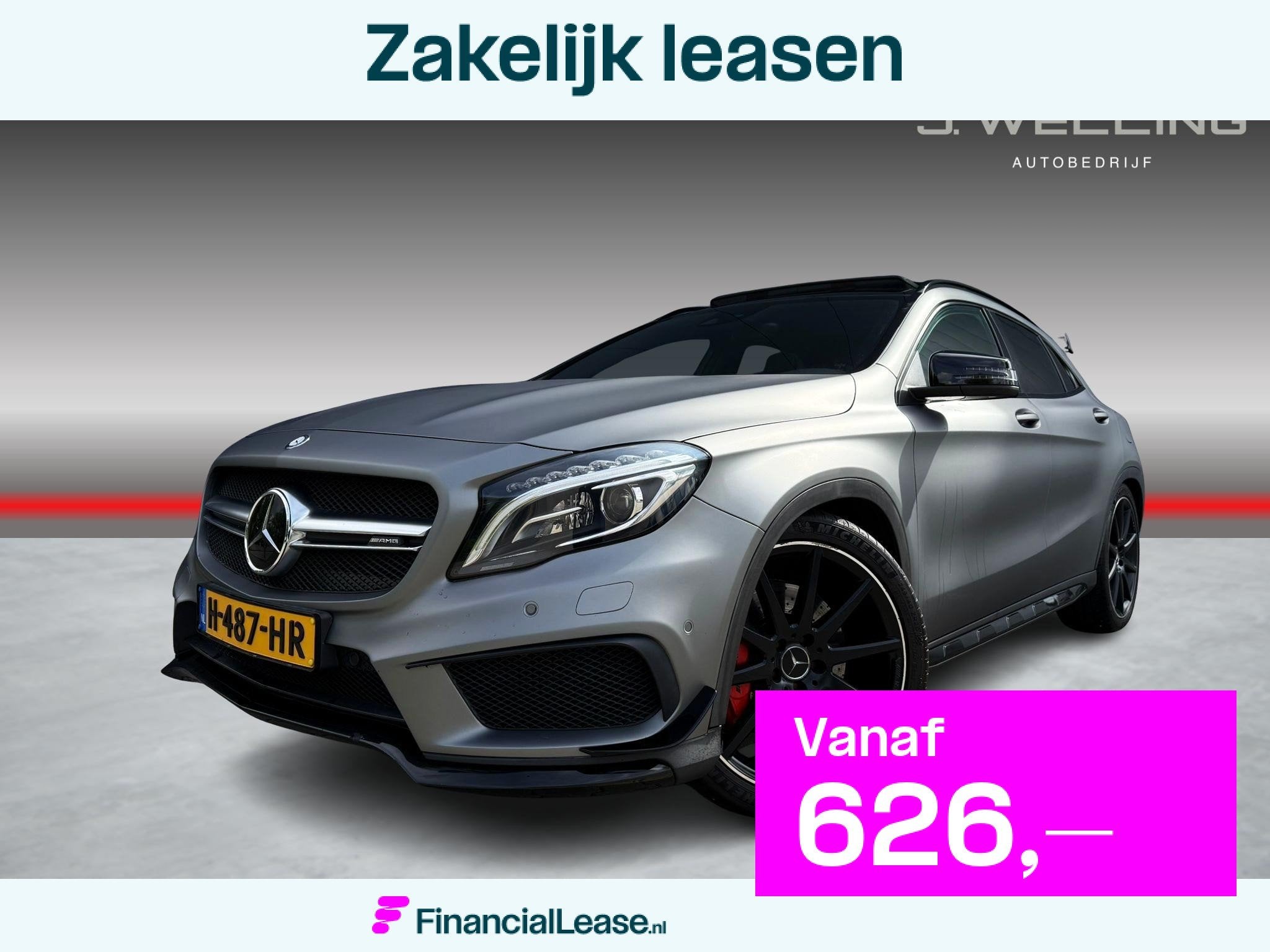 Mercedes-Benz GLA-klasse AMG 45 4MATIC pano/schaal/Aero/H&K, Automaat, Gebruikt, 4 cilinders, Vierwielaandrijving