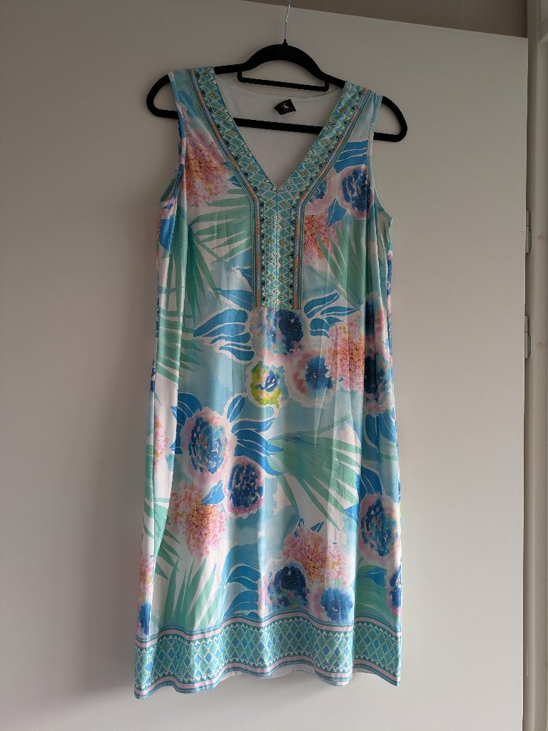 Kleurrijke jurk K-design maat L, Maat 38/40 (M), K-design, Overige kleuren, Verzenden