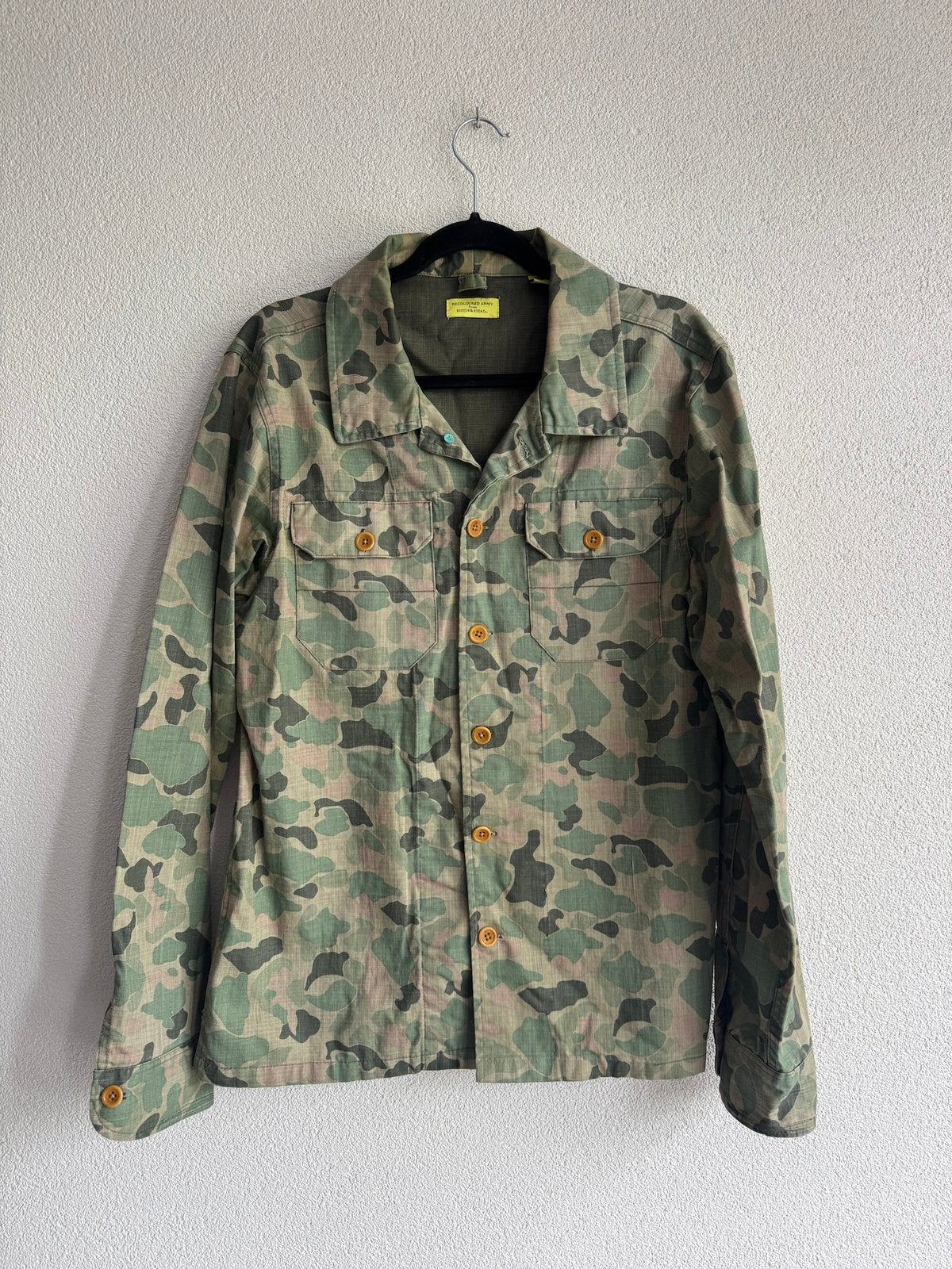 Scotch & Soda leger army print katoenen jack, Kleding | Heren, Jassen | Zomer, Maat 52/54 (L), Scotch & Soda, Ophalen of Verzenden