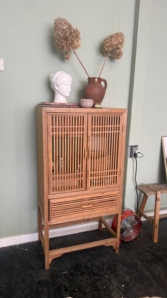 Houten kast Tokyo 2 deuren duurzaam vintage landelijk, Ophalen, Zo goed als nieuw