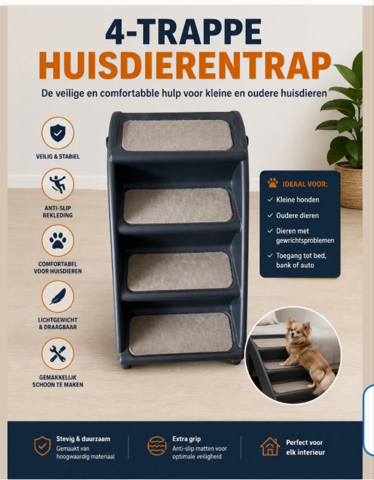 gebruikt hondentrapje met 4 treden., Dieren en Toebehoren, Honden-accessoires, Ophalen, Gebruikt