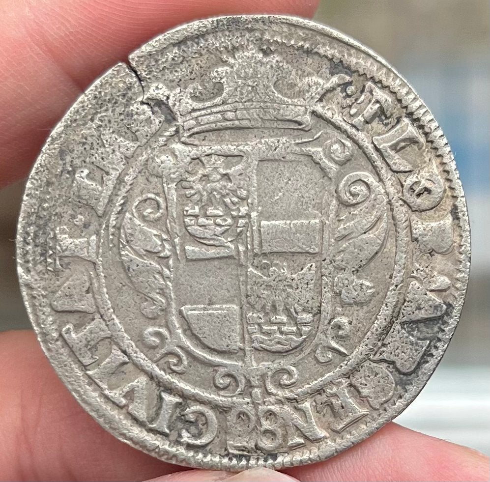 Florijn Duitse Staten, Emdem Ferdinand III 1637-57 zilver, Ophalen of Verzenden, Duitsland, Losse munt, Zilver